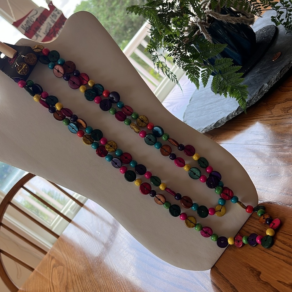 Paparazzi Long Colorful Beaded Necklace w earrings NIP 3/15 - Picture 8 of 16